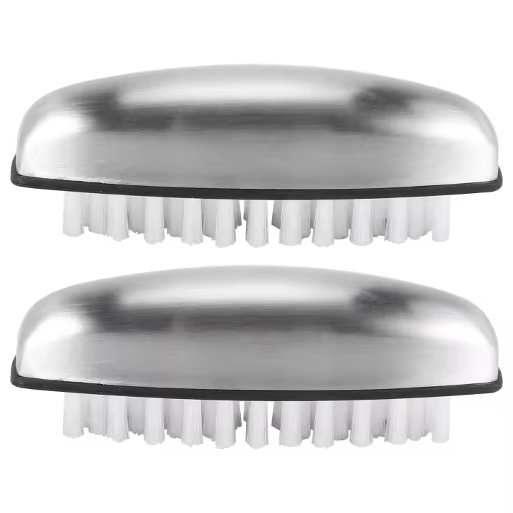 Cepillo de acero inoxidable para limpieza de uñas, 2 piezas, para lavado de manos, baño y cocina - 1