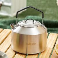 Hervidor de agua para acampar, 1L/1,5L, cafetera para exteriores, villa, suministros para picnic, equipos, utensilios, tetera para acampar, utensilios de cocina - details 5