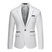 Chaqueta de Traje Elegante para Hombres Estilo de Negocios Formal Ajuste Delgado Botón Único - details 4
