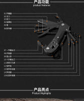 Llavero multifuncional del ejército suizo para acampar al aire libre, tijeras plegables, cuchillo de fruta, novedad de 2022 - details 4