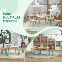 Juego de Muebles para Niños Pequeños Conjunto de Mesa y Sillas en Verde y Blanco para Dormitorio y Sala de Juegos Adecuado para Niños de 3-8 Años - details 5