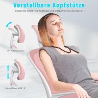 Silla de Escritorio Ergonómica con Reposacabezas Ajustable y Soporte Lumbar, Respaldo de Malla Transpirable, Reposabrazos Abatibles de 90 ° , Silla Giratoria de 360 ° - details 82