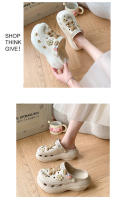 Zapatos con agujeros para niñas, bonitos, aumento de altura, con flores. - details 1