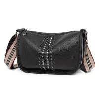 Bolso Bandolera Moderno con Diseño de Tachuelas, Elegante Bolso de Hombro con Correa Ancha Ajustable y Cierre de Cremallera - details 9