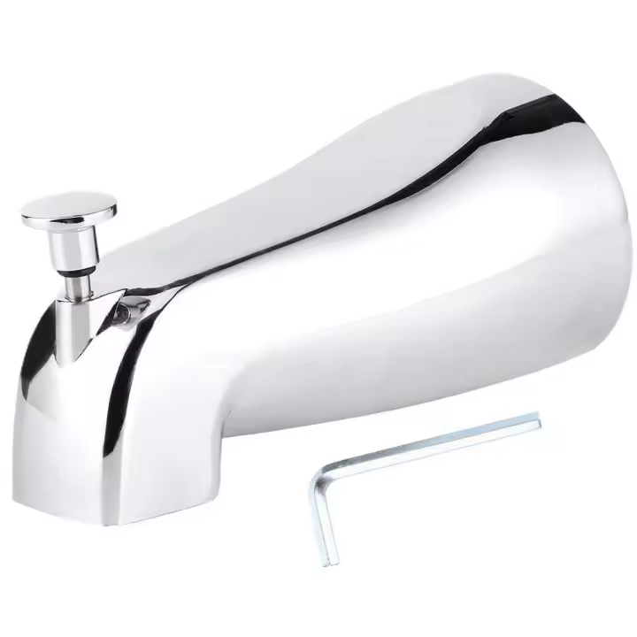 Grifo de Baño Montado en Pared de Aleación de Zinc Estilo Pulida Plateada Ideal para Baños - 1