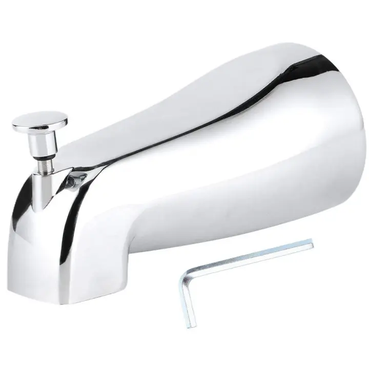 Grifo de Baño Montado en Pared de Aleación de Zinc Estilo Pulida Plateada Ideal para Baños - 1