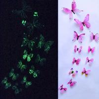 Pegatina de pared creativa de mariposa luminosa 3D, 12 piezas, arte moderno, decoraciones para el hogar, regalo DIY - details 1