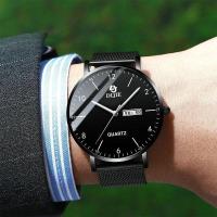 Reloj de cuarzo no mecánico con cielo estrellado de moda con calendario dual resistente al agua para hombre nuevo modelo luminoso - details 6