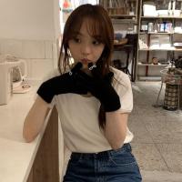 Preciosos guantes de punto con lazo de perlas y pantalla táctil, guantes de invierno de Color sólido con lazo para mujer, manoplas cálidas a prueba de viento para mujer - details 18