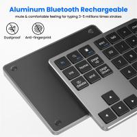 Teclado numérico inalámbrico ultradelgado con Bluetooth, 2,4G, recargable por USB, para IOS y Android, color negro - details 6
