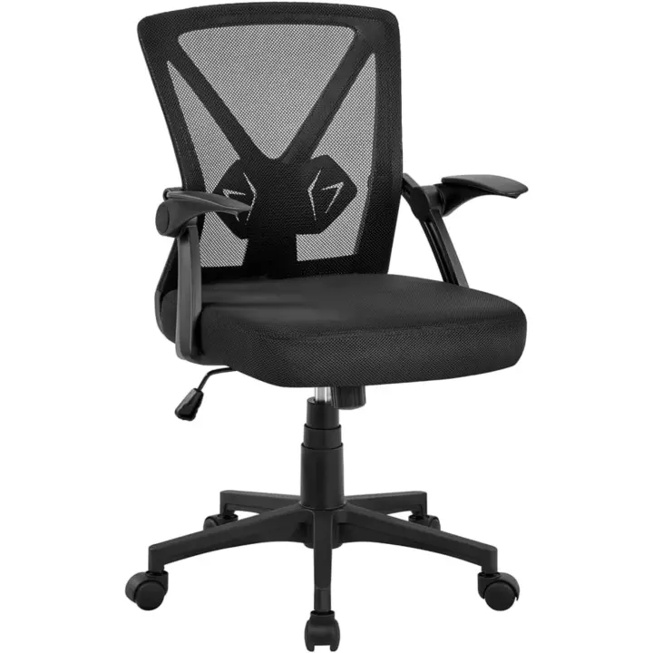 Silla de Oficina Silla de Trabajo con Reposabrazo Silla Ajustable Silla Ergonómica Silla Negra Altura Ajustable Malla MAX Carga 136 KG Silla de Despacho Estudio - 1