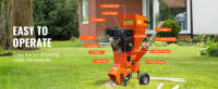 SucceBuy Trituradora trituradora de madera, 12 HP con gasolina, 6,7 pulgadas de diámetro máximo, motor de 420 cc y 8,6 kW, resistente para uso forestal - details 4