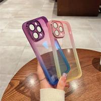 Funda de teléfono transparente de arcoíris degradado de lujo para iPhone 16 Pro Max 15 14 13 12 11 X XR XS Plus cubierta protectora de cámara a prueba de golpes - details 9