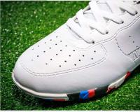 Botas de fútbol de cuero genuino antideslizantes y resistentes al desgaste con clavos cortos TF - details 1