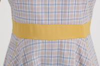 Vestido largo Retro de Navidad, cuello de pie, lazo de corbata, a cuadros, grande - details 17