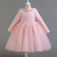Vestido de actuación de Piano para niña, vestido de princesa de cumpleaños con flores para niña, tul hinchado de alta gama, pasarela - details 1