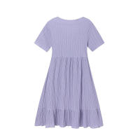 Vestido holgado informal de manga corta para mujer, Color sólido, novedad de 2024 - details 17