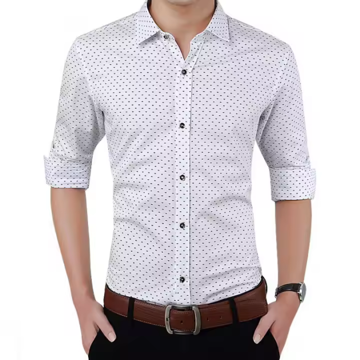 Camisa casual a cuadros para hombre de marca nueva moda otoño ajustada manga larga algodón talla grande M-5XL - 1