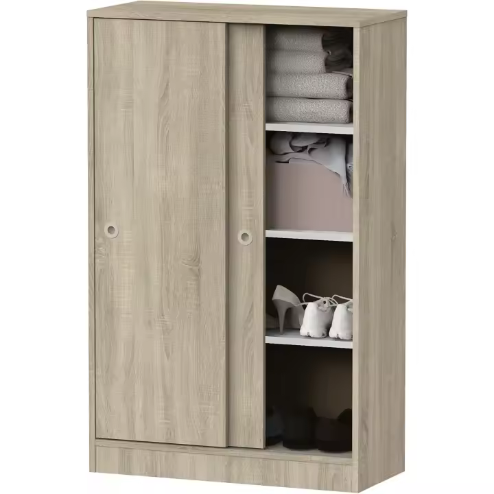 MUEBLES PITARCH. |   Armario Auxiliar Multiusos bajo Puertas Correderas para Limpieza, cocinas, galerías, despachos 120x74x33cm (Alto x Ancho x Fondo), Blanco, Colección Tibet - 1