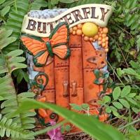 Figurita de puerta de hada elfo para jardín, artesanías de resina, puerta de jardín en miniatura divertida, puerta de hadas hecha a mano, decoración de escritorio - details 9