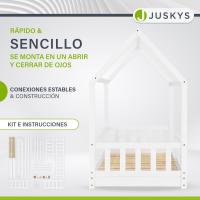 Cama Infantil 80 x 160 cm con protección anticaída, Cama casa de Madera Maciza para niños - Cama en Color Rosado - details 11