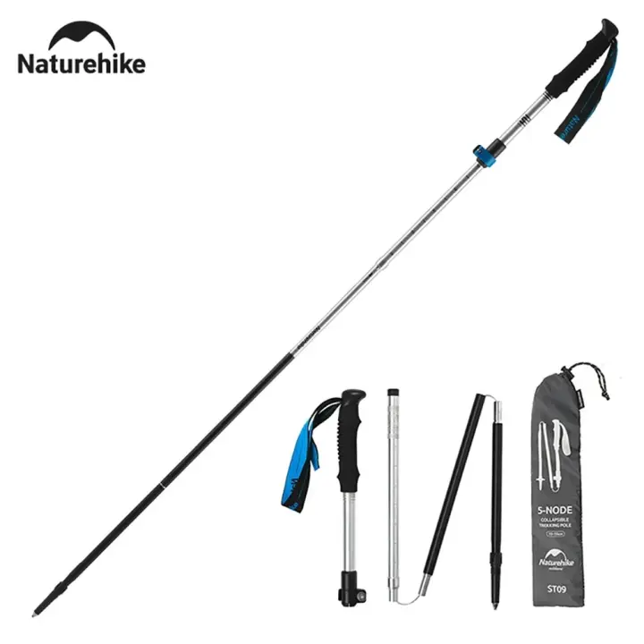 Palos de Senderismo Naturehike Ultraligero Plegable 1Pcs Cane Portátil Aluminio Senderismo Telescópico para Acampar y Caminar - 1