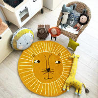 Cartoon round carpet cute bedroom carpet bedside thick mat children's room carpet home washing - details 1