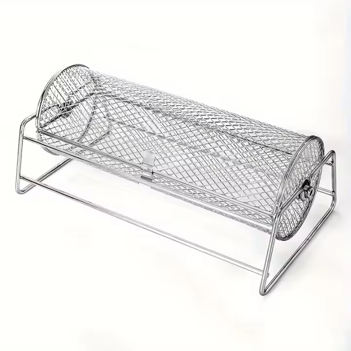 ¡Disfruta de la mejor barbacoa con la parrilla redonda giratoria con asa y soporte! - 1