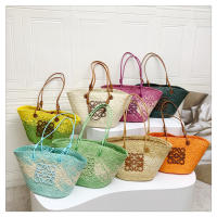 Bolso de Mano de Paja Tejido a Mano Bolso de Playa de Hombro para Vacaciones de Gran Capacidad - details 11