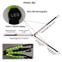Brilla en la Oscuridad Vestidor de Seguridad para Caballos Telérico Recargable Luz para Paseos Nocturnos Correas Ajustables Material de Poliéster - details 1