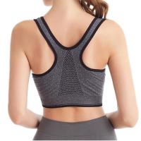 Sujetador deportivo con cremallera frontal para mujer, Top transpirable a prueba de golpes, para correr, Yoga, gimnasio, sin costuras - details 4