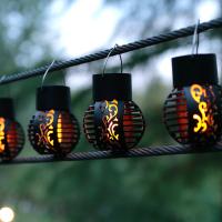 Luz Solar LED impermeable para jardín al aire libre, Bola de efecto de llama parpadeante, luz colgante para Parque, paisaje, decoración de jardín - details 9