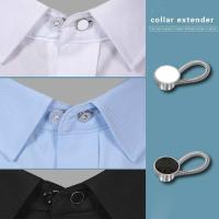 Extensor de botón de cuello elástico, 8 piezas, Flexible, alivio de cuello, collares ajustados, hebilla de Metal - details 4