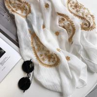 Otoño Invierno moda bordado anacardo Floral viscosa chal bufanda de mujeres indias cálido Pashmina Hijab y envolturas musulmanas Sjaal - details 4