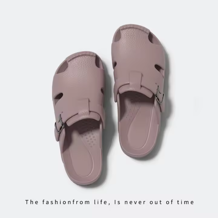 Baotou medias zapatillas hogar de verano para mujer sandalias de oficina ligeras, silenciosas y cómodas de fondo suave. - 1