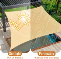 Toldo Vela de Sombra Rectangular, 95% de Protección UV, de Densidad para Patio, Jardín, Pérgola, Terraza Exterior, Color Arena - details 2