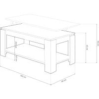 Mesa de Centro Elevable Mesa Auxiliar de Roble Canadiense Acabado en Roble - details 1