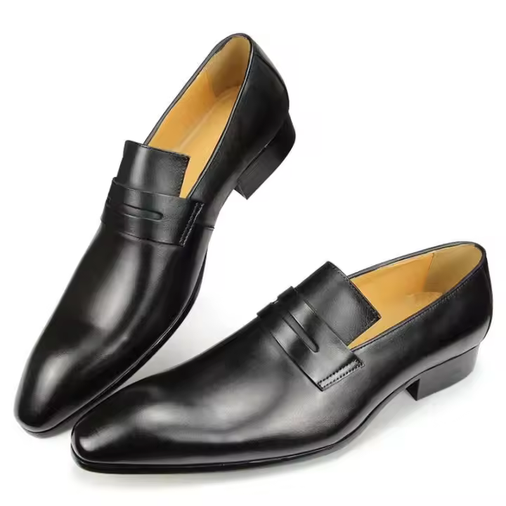 Zapatos de cuero informales para hombre, cómodos y hechos a mano, para fiesta y oficina, nueva marca de lujo - 1