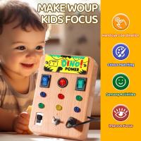 Tablero de Juego Montessori con Luz LED y Destornillador Juguete Educativo de Desarrollo Temprano para Actividades de Viaje - details 2