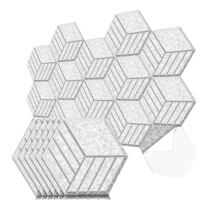 Paneles acústicos autoadhesivos, paneles de pared insonorizados, absorbentes de sonido, 12 paquetes, 14X12X0,4 pulgadas - 1