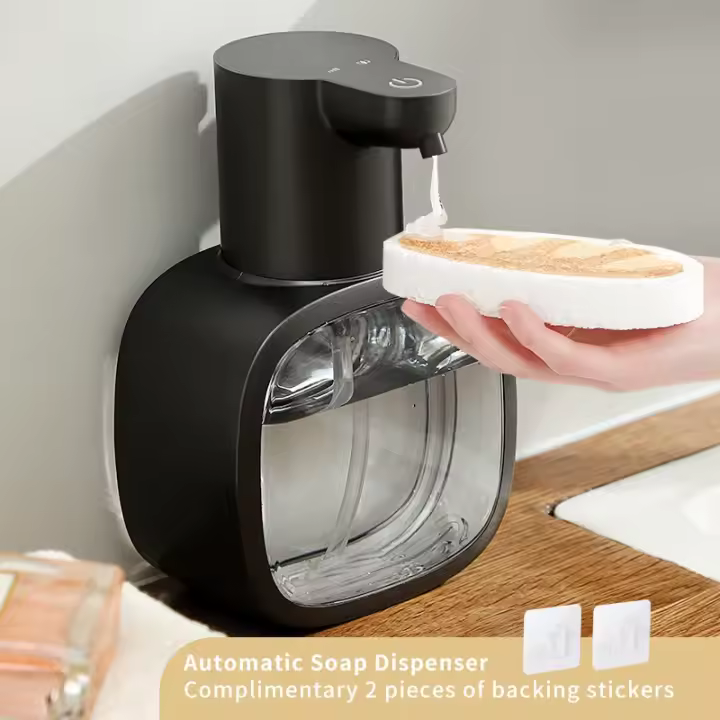 Nuevo Dispensador automático de jabón montado en la pared, lavadora de manos inteligente de espuma, Sensor de inducción de baño líquido recargable de 500ml - 1