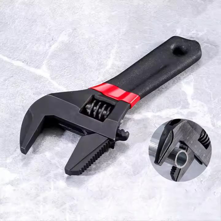 Llave de fregadero ajustable antioxidante, herramientas de reparación antideslizantes de 6 en 8 pulgadas, llave inglesa para grifo de gran apertura de alta dureza para Baño - 1