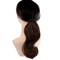 Peluca de cola de caballo rizada de fibra resistente al calor, extensión de cabello, pinza ondulada, cola de caballo, peluca sintética de cola de poni marrón para niñas - details 1