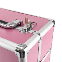 Estuche de maquillaje enrollable profesional, caja organizadora de cosméticos, rosa, salón de belleza, peluquería - details 6