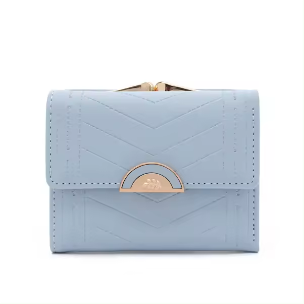 Nueva cartera corta para mujer estilo coreano y japonés Nicheinsminimalista hebilla plegable Simple monedero para estudiante - 1