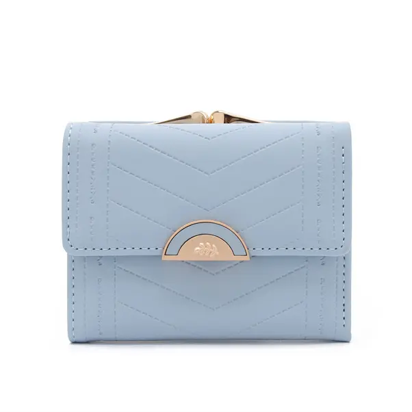 Nueva cartera corta para mujer estilo coreano y japonés Nicheinsminimalista hebilla plegable Simple monedero para estudiante - 1