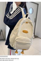 Dibujos animados estilo japonés ins lindo patito mochila femenina de pana informal mochila de campus estudiante universitario de secundaria. - details 5