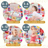 Baby Gym 9 en 1 Baby Gym Ball Pit y tapete de juego de gimnasio interactivo con 5 juguetes musicales colgantes extraíbles Tapete de juego de aprendizaje con tapete de gimnasio musical Juguetes cognitivos Montessori - details 3