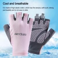 Guantes de seda de hielo cómodos para deportes al aire libre, mapla de medio dedo, alta elasticidad, conducción, pesca, ciclismo - details 2