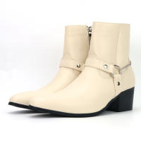 Botas de moda para hombre con cadena y tacón alto. - details 6